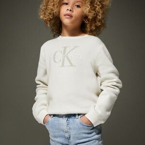 KithxCalvin KleinxKith Kids Cream Logo Sweatshirt